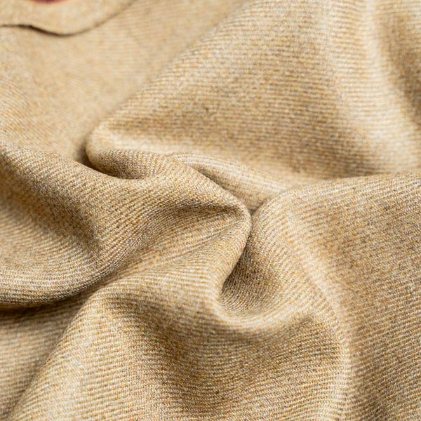 Fabric - Worsted Tweed Peanut Brown Plain