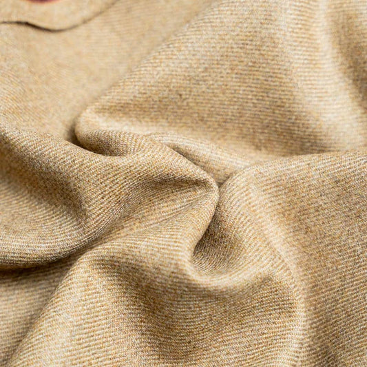 Fabric - Worsted Tweed Peanut Brown Plain