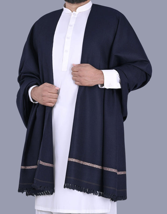 Plain 100% Pure Wool Shine Men Shawl - Modern & Stylish